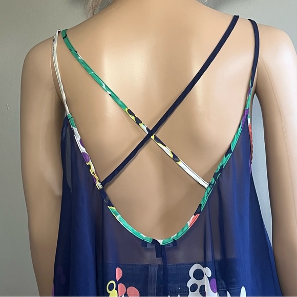 Soprano Sheer Navy Colorful Tank Small - Picture 7 of 8